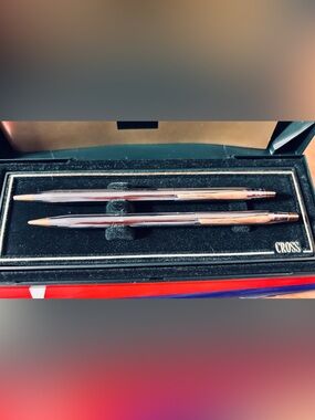 Vintage CROSS Writing Set – Ballpoint Pen + Mechanical Pencil – Boxed